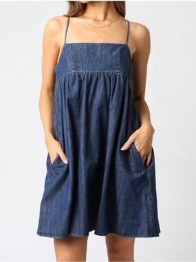 The Drew Denim Babydoll Dress